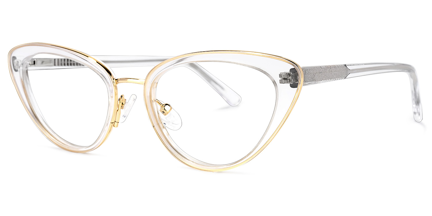 Cosme Gold Kristall Cateye Brille1