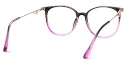 Babbage Schwarz-Lila Rund Brille3