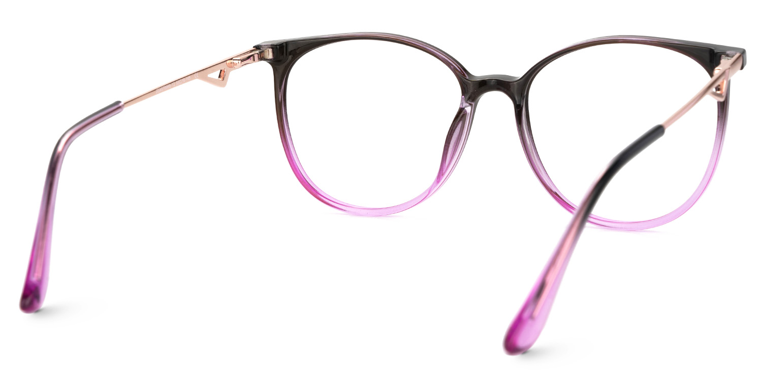 Babbage Schwarz-Lila Rund Gemischte Materialien Brille2