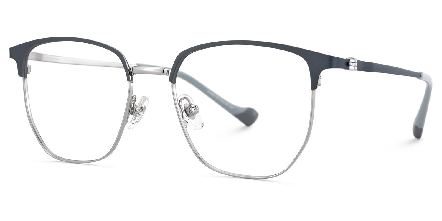 Orpah Grau Browline Metall Brille2