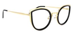 Quillan Schwarz Gold Cat Eye Brille2