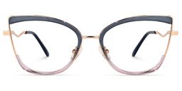 Pack Grau-Lila Cateye Brille0