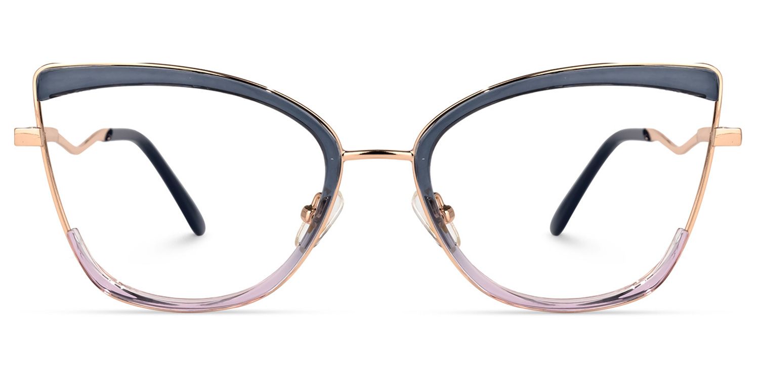 Pack Grau-Lila Cateye Brille0