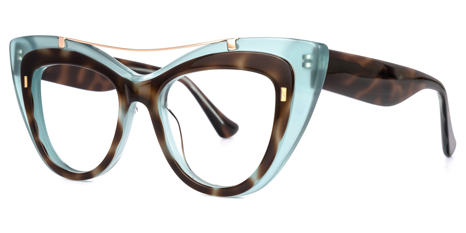 Poutch Blau Cateye Brille1
