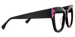 Minfia Schwarz-Rosa Quadratisch Brille5