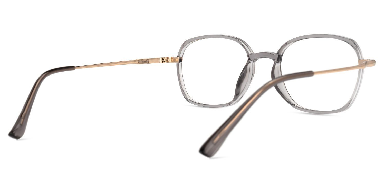 Maisie Grau Klar Quadratisch Brille3