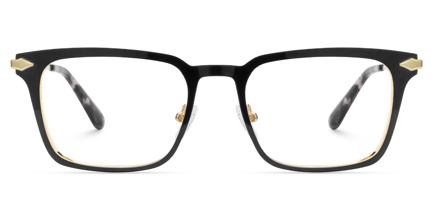 Chaney Schwarz Rechteckig Metall Brille0