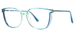 Walden Blau-Grün Cateye Brille1
