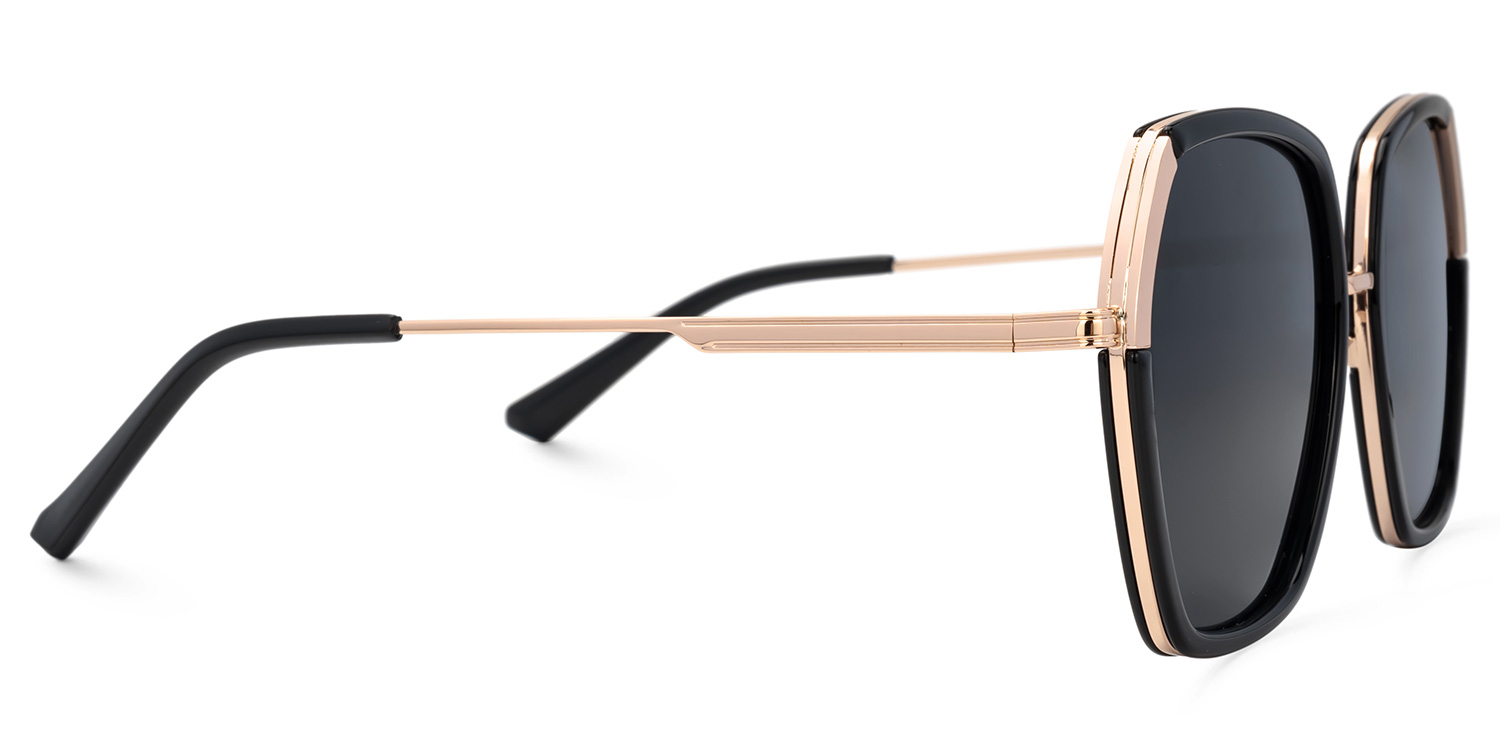 Zula Schwarz Geometrisch Sonnenbrille3