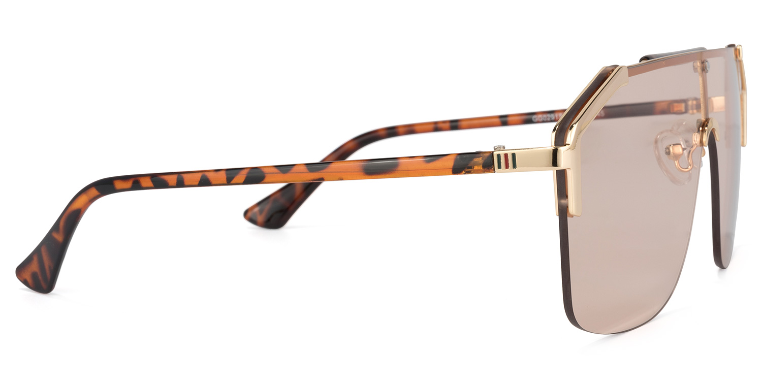 Ashbur Gold-Braun Geometrisch Sonnenbrille3