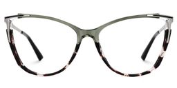 Yomary Grün-Braun Cateye Brille0
