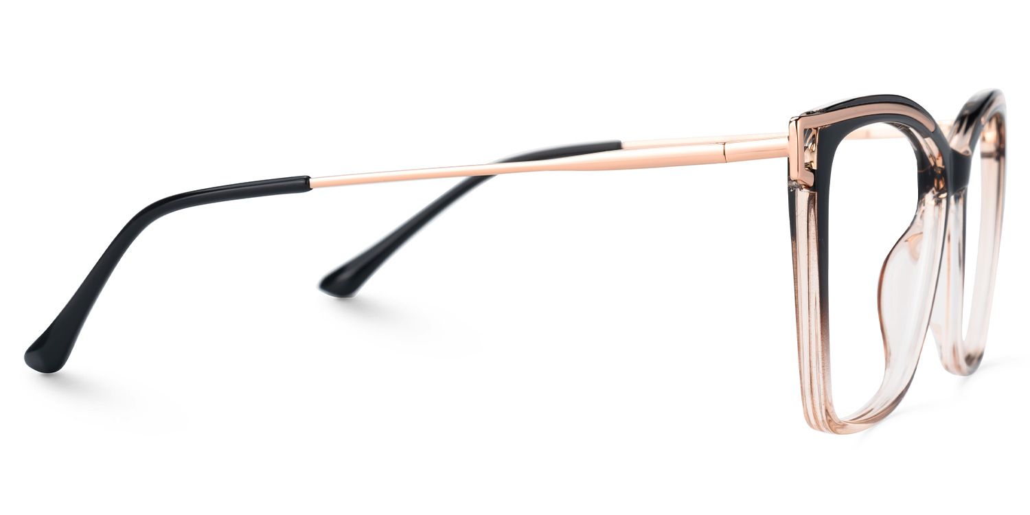 Matia Schwarz-Braun Quadratisch Brille3