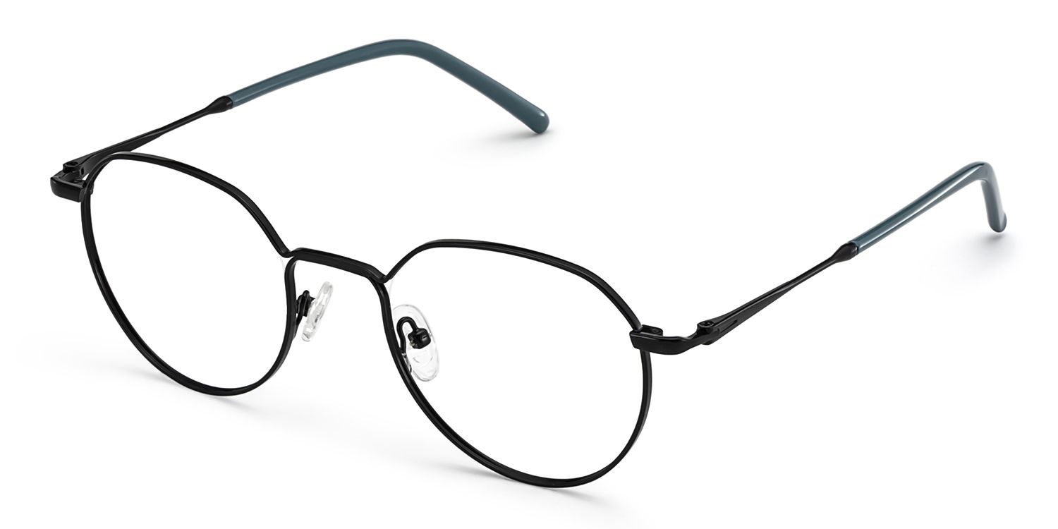 Thea Schwarz Geometrisch Metall Brille2