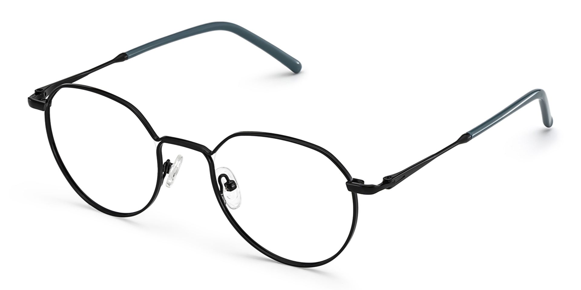 Thea Schwarz Geometrisch Metall Brille2