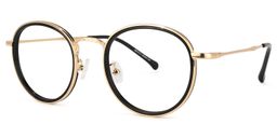 Taylor Schwarz-Gold Rund Brille1