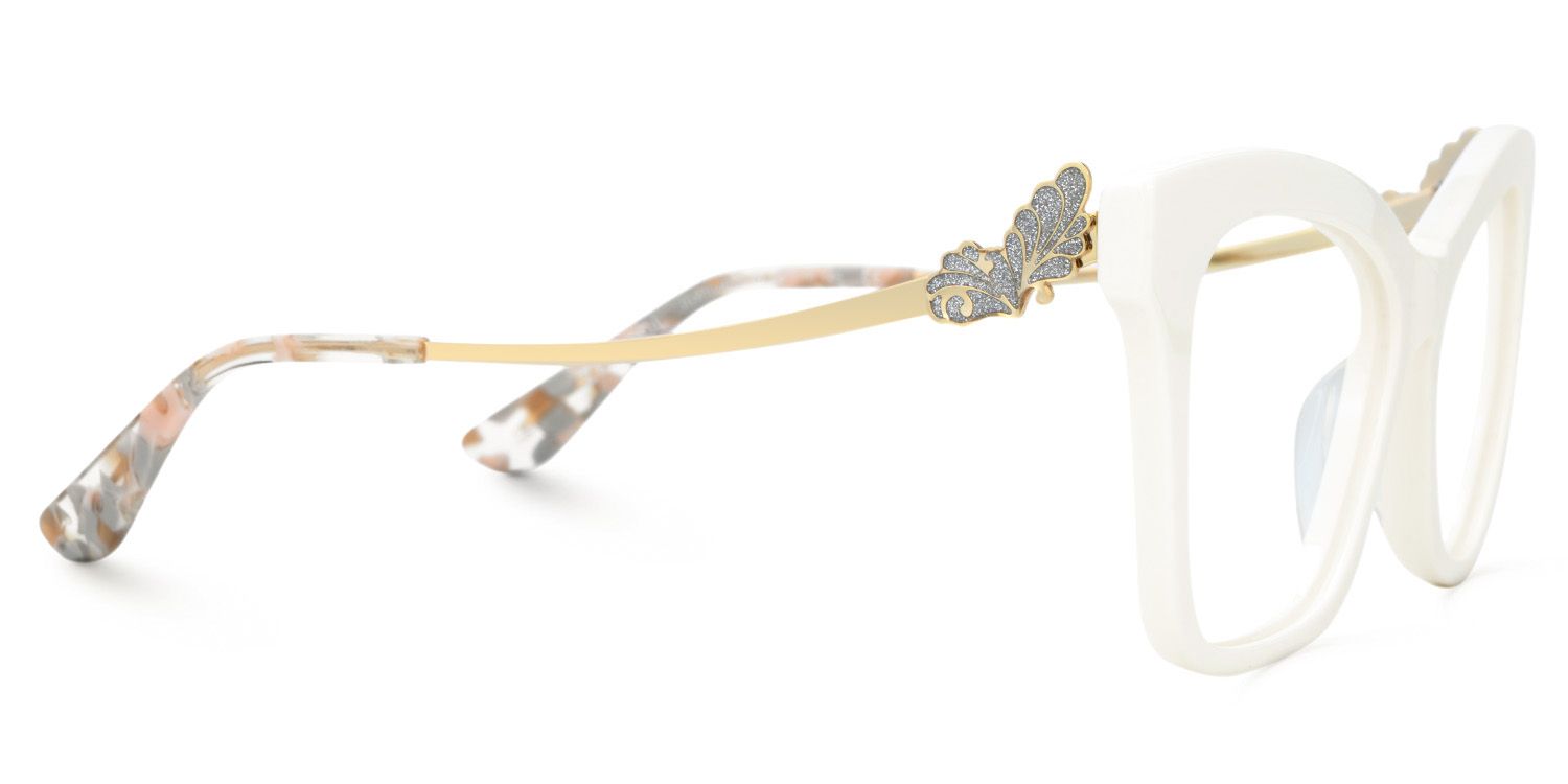 Elida Weiß Schmetterling Gemischte Materialien Brille3