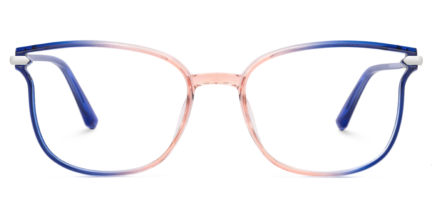 Mander Blau-Orange Quadratisch Brille gutes Bild