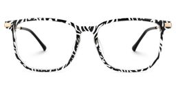 Fezell Schwarz-Weiß Rechteckig Brille2