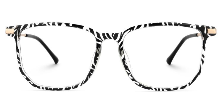 Fezell Schwarz-Weiß Rechteckig Brille