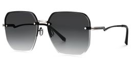 Geralene Silber Geometrisch Sonnenbrille1