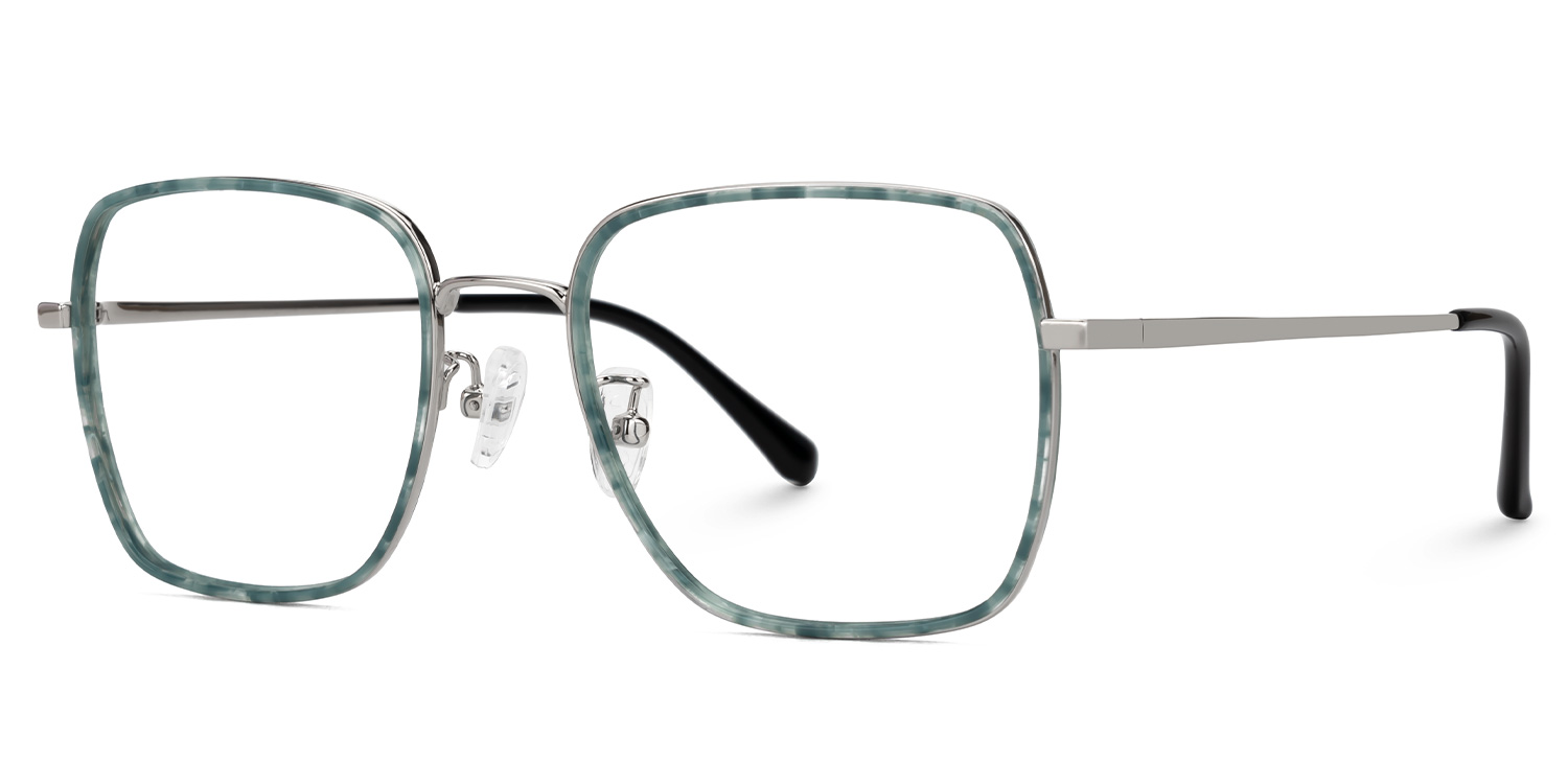 Kendall Grün Quadratisch Brille1