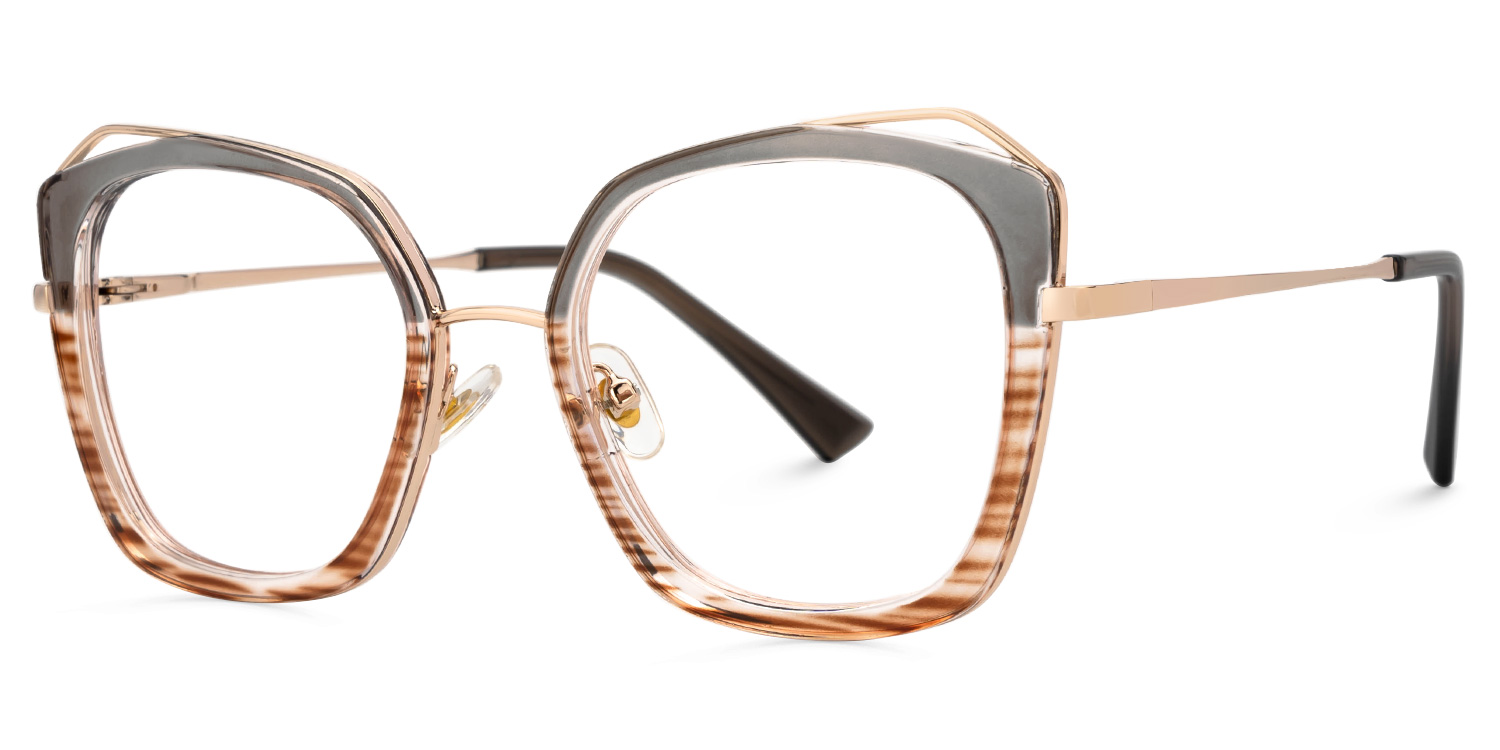 Latimer Grau-Braun Quadratisch Brille1