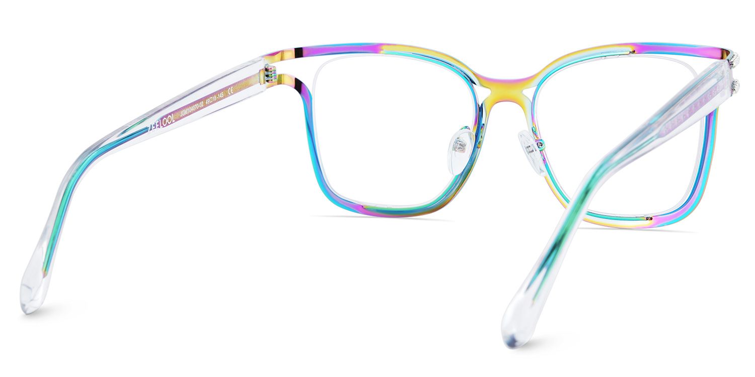 Shine Bunt Quadratisch Metall Brille6