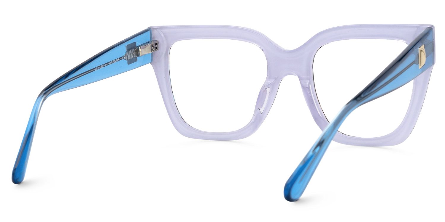 Ruby Blau-Tortoise Quadratisch Acetat Brille2