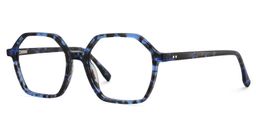 Mollie Schwarz-Blau Geometrisch Brille2