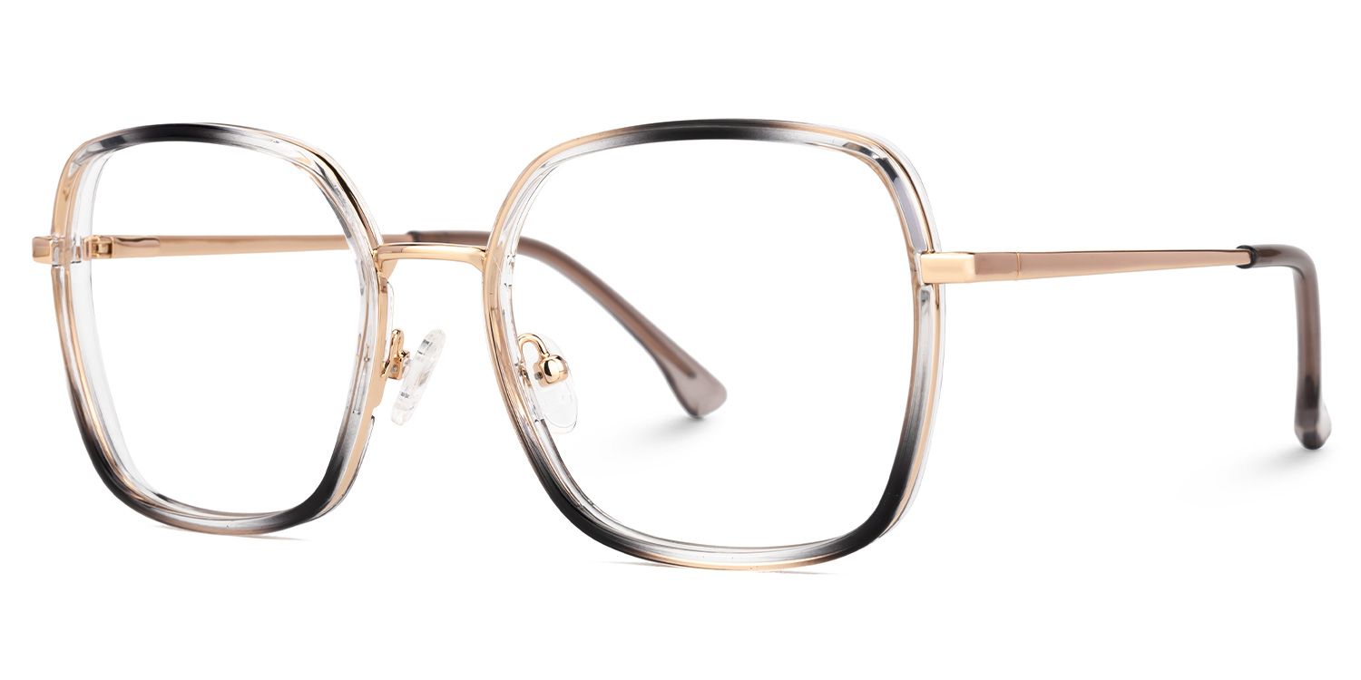 Kelby Grau-Schwarz Quadratisch Brille1