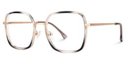 Kelby Grau-Schwarz Quadratisch Brille1