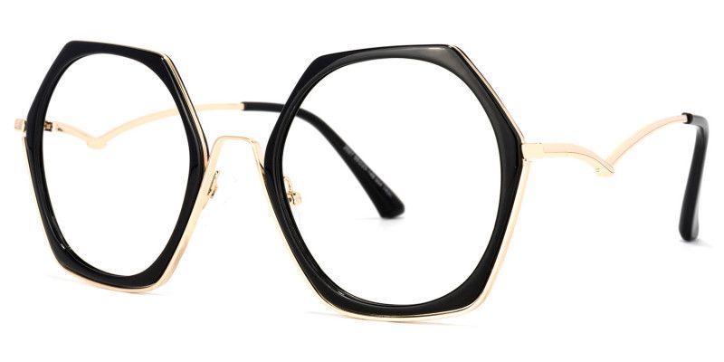 Haine Schwarz Geometrisch Brille1