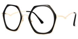 Haine Schwarz Geometrisch Brille1