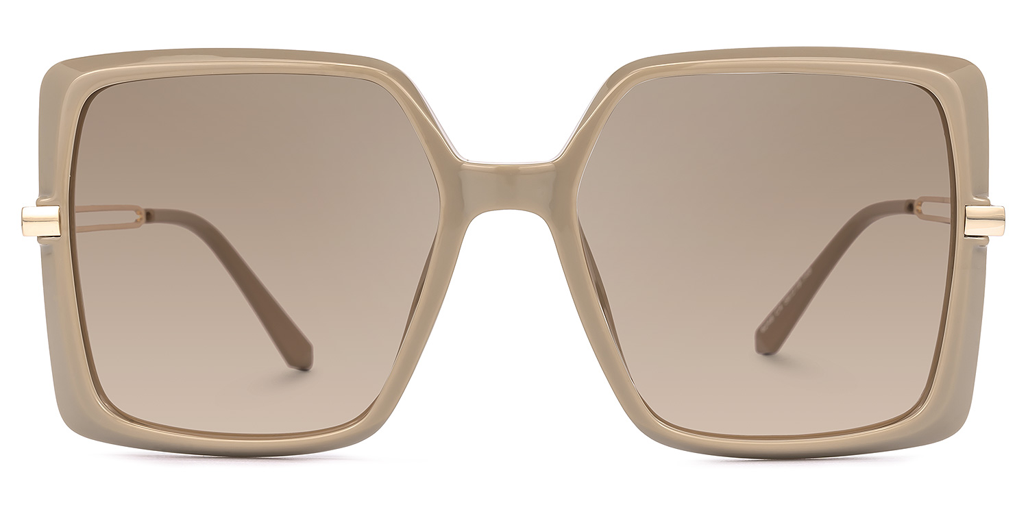 Geno Champagner Rechteckig Sonnenbrille0