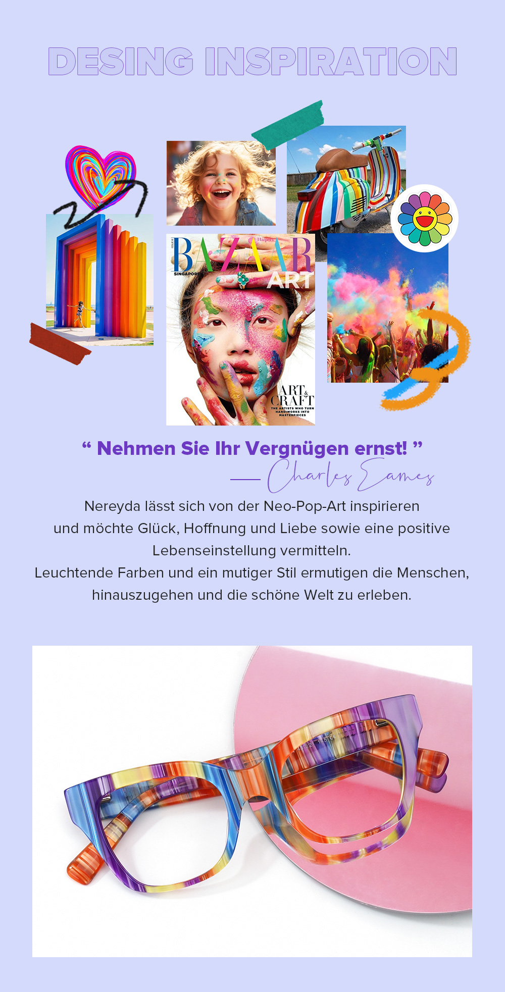Nereyda Lutscher Bunt Cateye Bonbon Brille