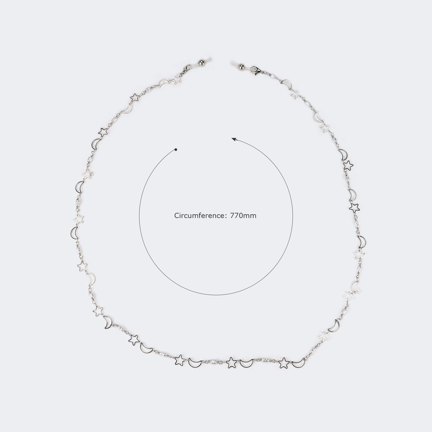 Pallu Silber-Stern-Mond Brillenkette2