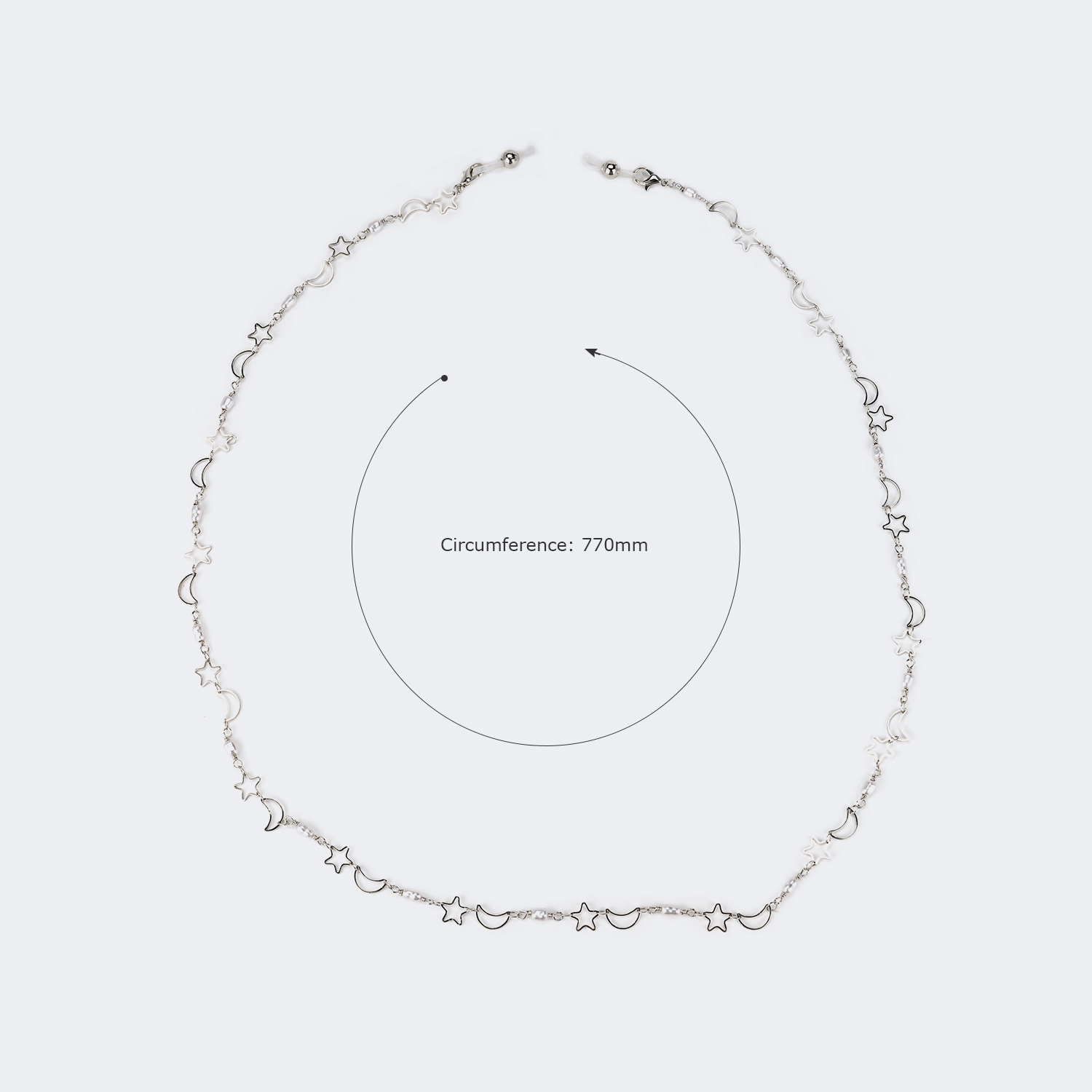 Pallu Silber-Stern-Mond Brillenkette2