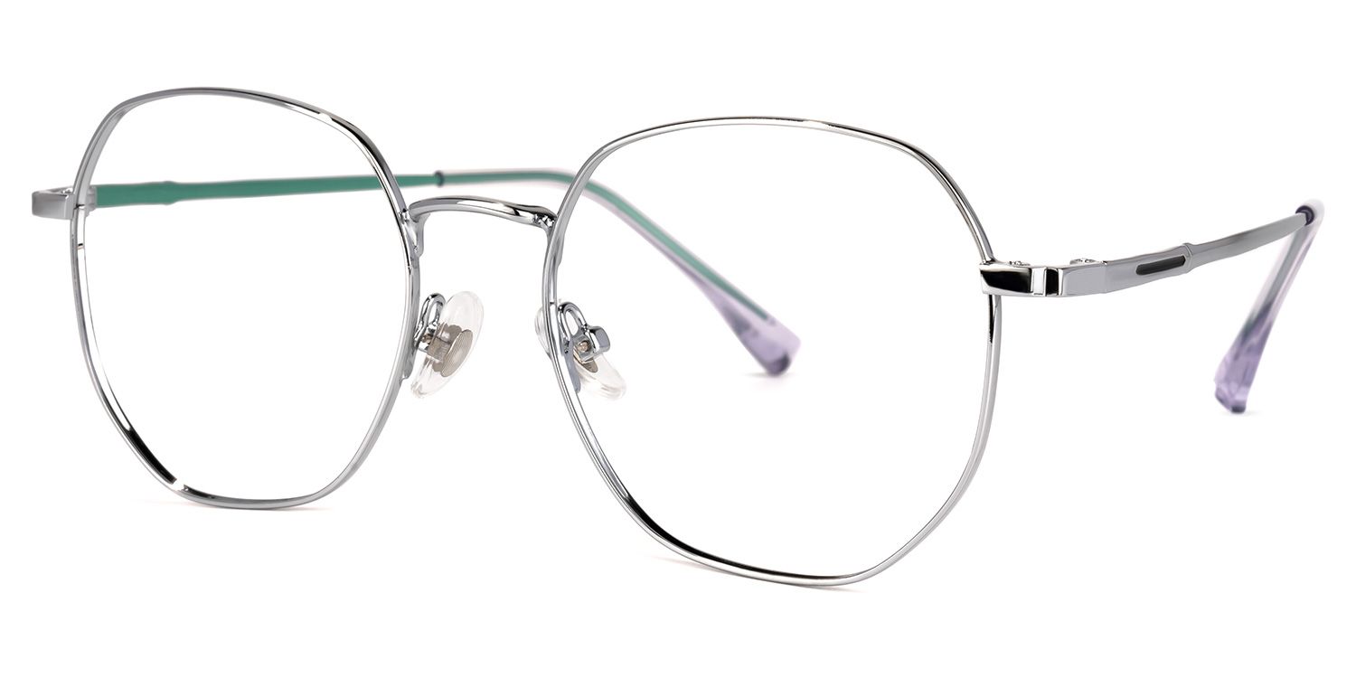 Benson Silber Geometrisch Brille1