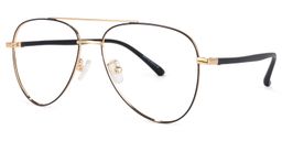 Paige Gold-Schwarze Pilot Brille1