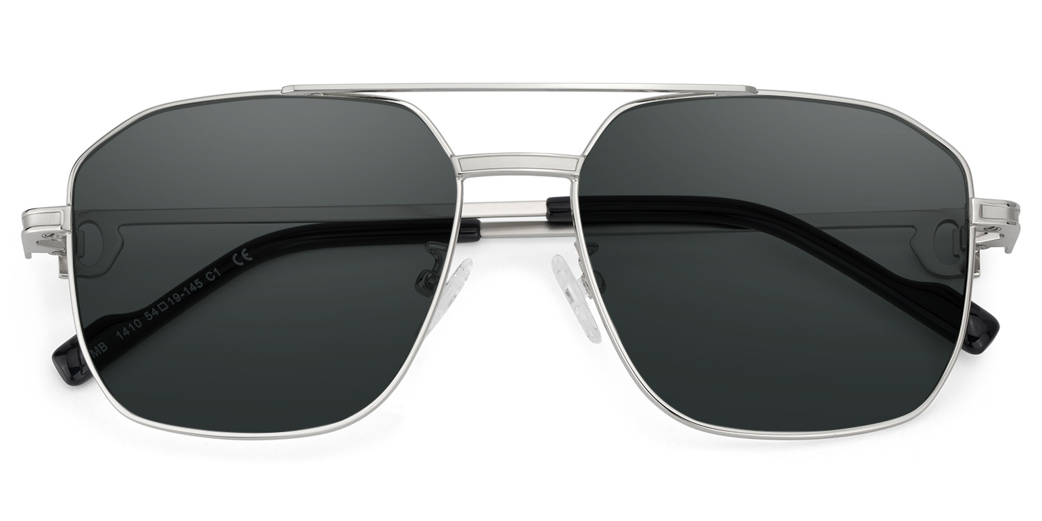 ZEELOOL Ludwig Silber Pilot Sonnenbrille