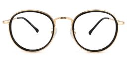 Taylor Schwarz-Gold Rund Brille0