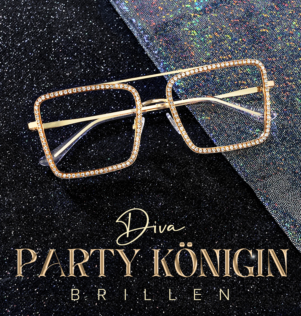 Diva Gold Quadratisch Brille