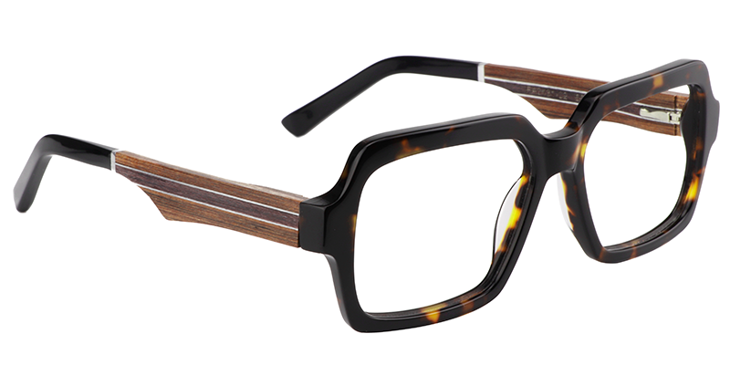 Jack Schwarz Tortoise Rechteckige Brille2