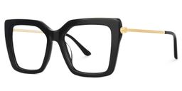 Flora Schwarz Quadratisch Brille2