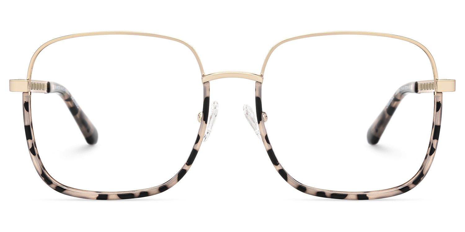Perfecta Braun-Tortoise Quadratisch Gemischte-Materialien Brille0