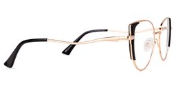 Raia Schwarz-Gold Cateye Brille3