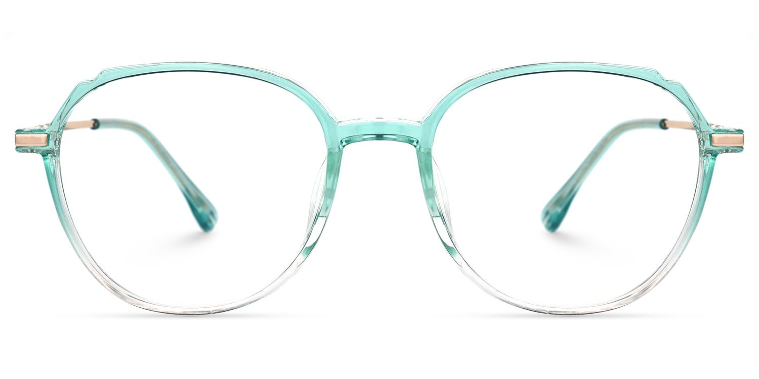 Mikaili Grün Klar Rund Brille0