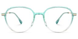 Mikaili Grün Klar Rund Brille0