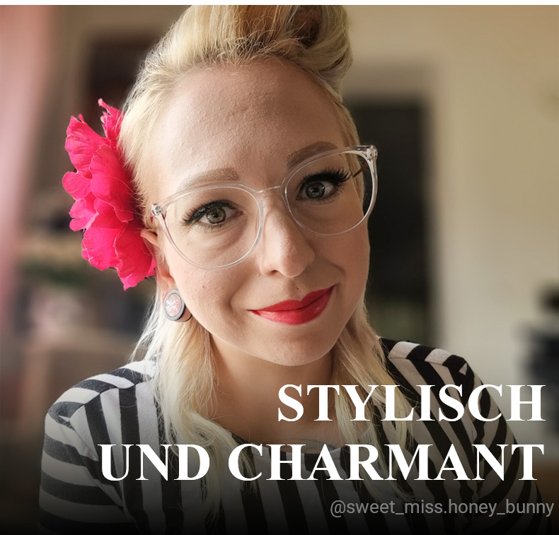 Omar Weiß Kristall Cateye Brille