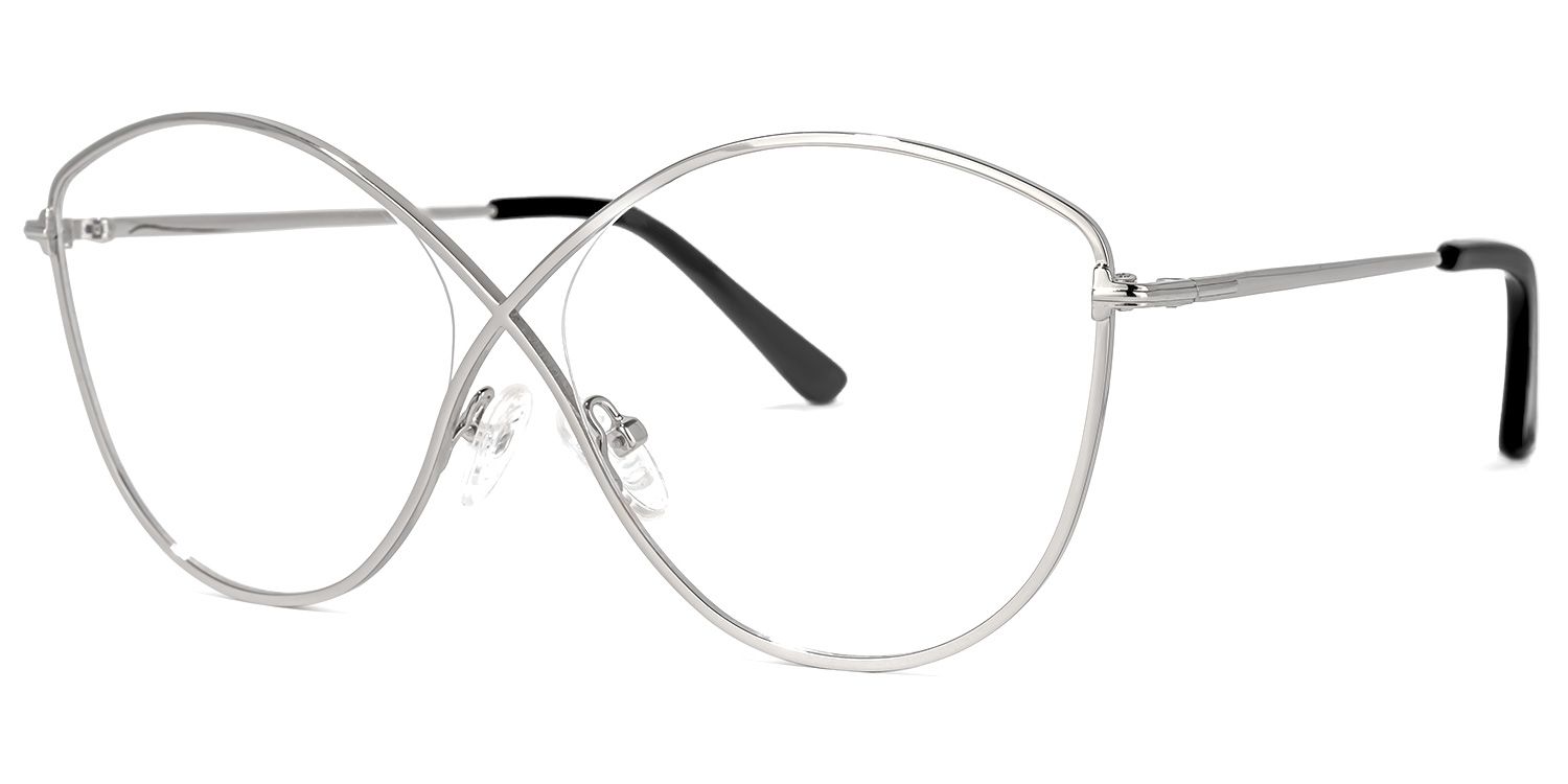 Carcia Silber Geometrische Brille1